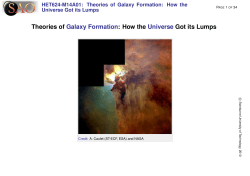 Theories of Galaxy Formation: How the Universe Got its Lumps