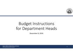 Budget Instructions - Department of Human Resources
