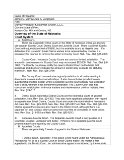 Overview of the State of Nebraska Court System