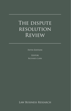 The dispute resolution Review - De Brauw Blackstone Westbroek
