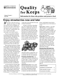 Enjoy strawberries now and later - University of Missouri Extension