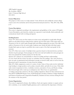 AP&reg; English Language Mr. Gonzalez--MESA John C