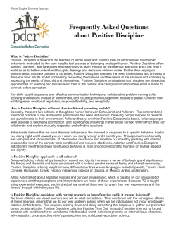 Frequently Asked Questions about Positive Discipline