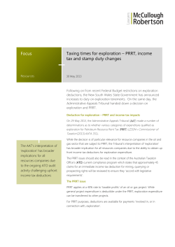 Taxing times for exploration – PRRT, income tax and stamp duty