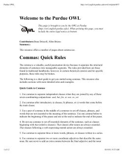 Handout on Commas - Learn District 196
