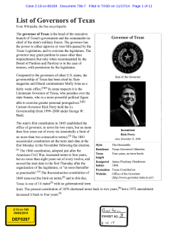 List of Governors of Texas