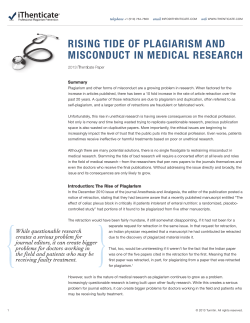 rising tide of plagiarism and misconduct in medical research