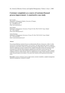 Customer complaints as a source of customer