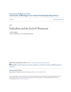 Federalism and the End of Obamacare