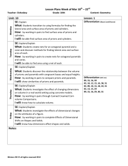 Lesson Plans Week of