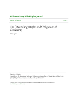 The (Dwindling) Rights and Obligations of Citizenship