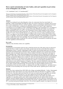 Heavy metal contamination of water bodies, soils and vegetables in
