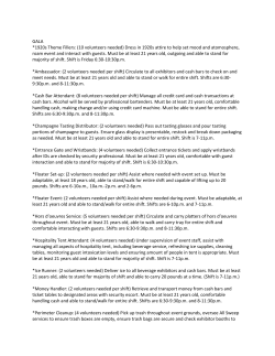 GALA *1920s Theme Fillers: (10 volunteers needed) Dress in 1920s