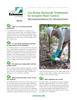 Cut Stump Herbicide Treatments for Invasive Plant Control
