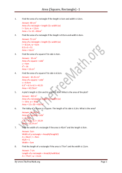 Area (Square, Rectangle) -1