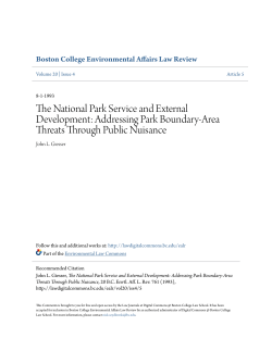 The National Park Service and External Development: Addressing