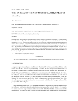 enigma of the new madrid earthquakes of 1811-1812