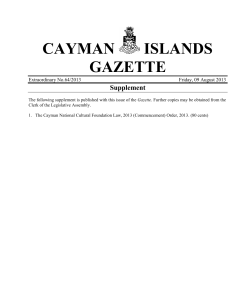 Extraordinary Gazette 64 - Cayman Islands Government