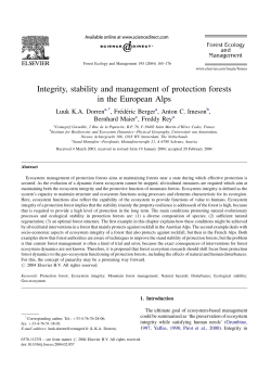 Integrity, stability and management of protection forests in the