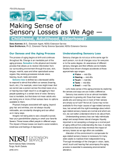 Making Sense of Sensory Losses as We Age