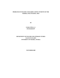 problems of the English auxiliaries among the students of Federal