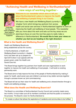 Achieving Health and Wellb - Northumberland County Council
