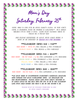 Mom`s Day Saturday, February 25th