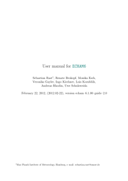 User manual for ECHAM6