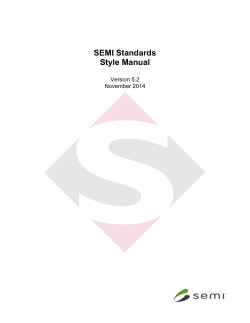 SEMI Standards Style Manual Version 5.2
