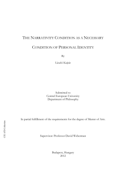 A NECESSARY CONDITION OF PERSONAL IDENTITY