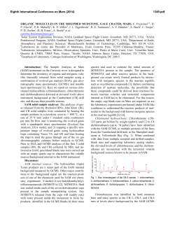 ORGANIC MOLECULES IN THE SHEEPBED MUDSTONE, GALE
