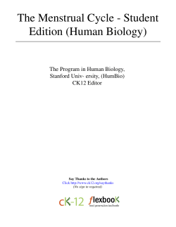 The Menstrual Cycle - Student Edition (Human Biology)