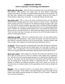 COMMENTARY DRIVING Driver`s Education Terminology and