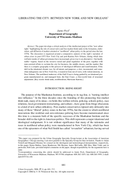 liberating the city: between new york and new orleans1