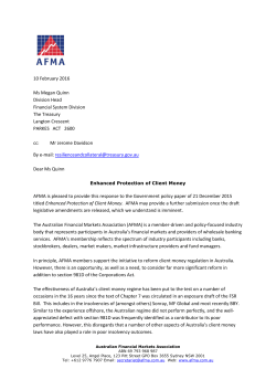 Enhanced protection of client money policy paper
