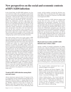 New perspectives on the social and economic contexts of HIV/AIDS