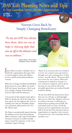 DAV Gift Planning News and Tips