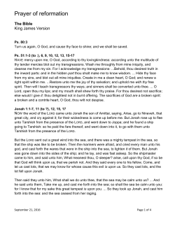 Prayer of reformation - Christian Science Churches in Tulsa