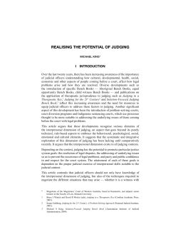 King, Michael --- "Realising the Potential of Judging" [2011