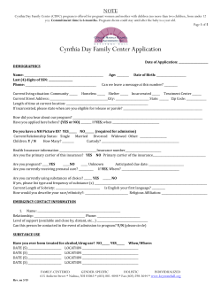 Cynthia Day Family Center Application