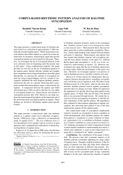 corpus-based rhythmic pattern analysis of ragtime syncopation