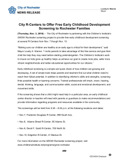 City R-Centers to Offer Free Early Childhood Development