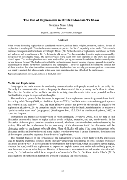 The Use of Euphemism in Dr Oz Indonesia TV Show