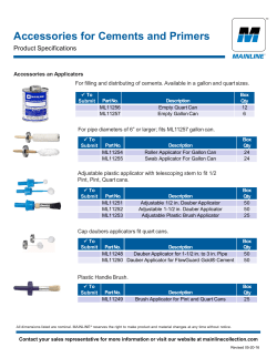 Accessories for Cements and Primers