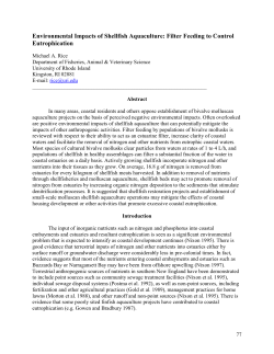 Environmental Impacts of Shellfish Aquaculture: Filter Feeding to