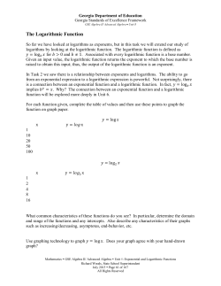 The Logarithmic Function