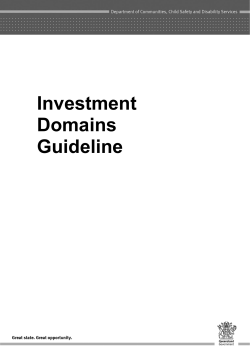Investment Domains Guideline - Department of Communities, Child