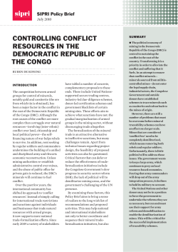 Controlling conflict resources in the Democratic Republic of