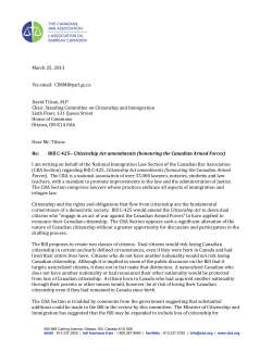 Bill C-425− Citizenship Act amendments