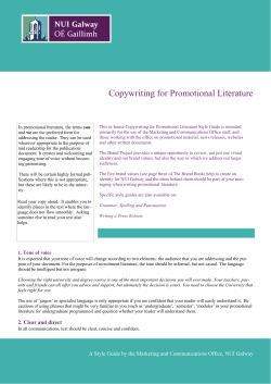 Copywriting for Promotional Literature